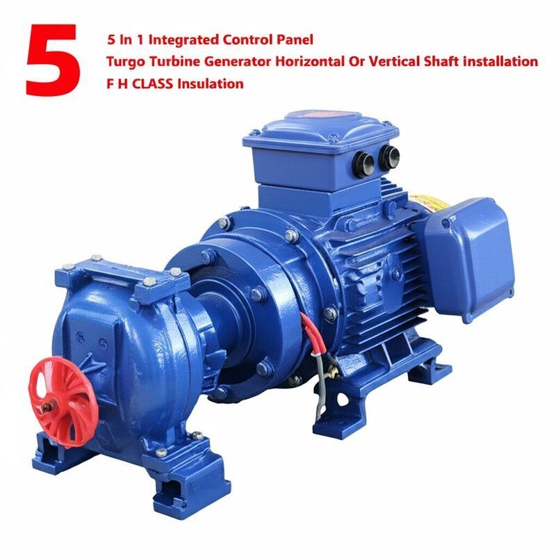 Генератор турбины с интегрированной панелью управления 5 в 1 для установки горизонтального или вертикального вала и изоляции класса F F H