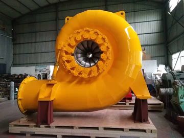 Генератор турбины воды 500kw Фрэнсис типа в цвете гидро электростанции желтом